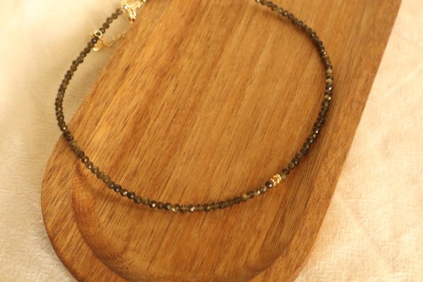 Collier Obsidienne dorée
